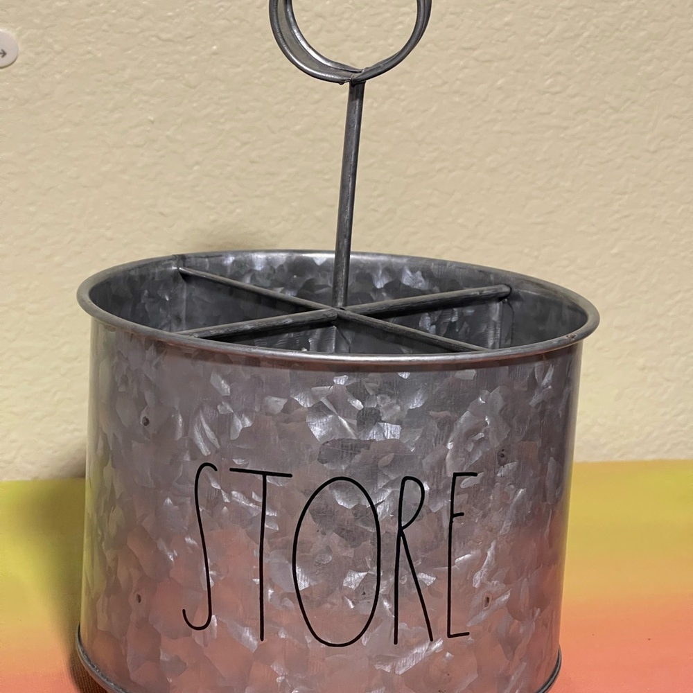Rae Dunn Silver Metal Artisan Caddy